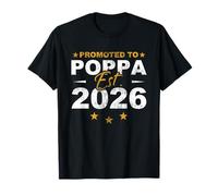Promu à Poppa 2026 Funny New Grandpa Reveal T-Shirt