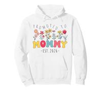 Promu au statut de Maman 2026 Bientôt la Nouvelle Maman Groovy Flowers Sweat à Capuche