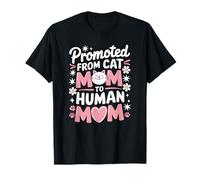 Promu de Cat Mom à Human Mom Mothers Day Groovy T-Shirt