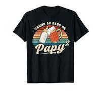 Promu Papy 2 Petit Enfant Naissance Annonce Futur Grand-Père T-Shirt
