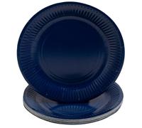 PRONAPPE 20 Assiettes en carton rondes, 23 cm - Bleu marine