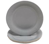 PRONAPPE 20 Assiettes en carton rondes, 23 cm - Gris