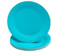 PRONAPPE 20 Assiettes en carton rondes, 23 cm - Turquoise