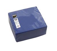 PRONAPPE Serviettes cocktail Réf. SV622010I 20x20 cm micro-gaufrées 2 plis Bleu marine - pack de 50