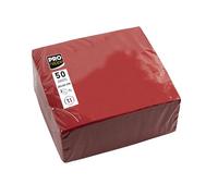 PRONAPPE Serviettes cocktail Réf. SV622009I – 20x20 cm micro-gaufrées ouate 2 plis Rouge (50)