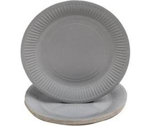 Pronappe - Assiette - Taille 23 cm diameter - rond - jetable - gris (pack de 20) Gris