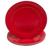 Pronappe - Assiette - Taille 23 cm diameter - rond - jetable - rouge (pack de 20) Rouge G