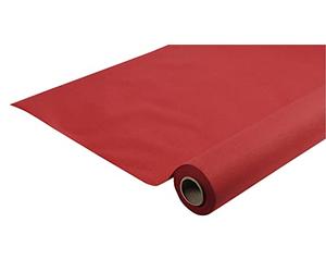 Pronappe - Réf. R581509I - Nappe jetable en rouleau de 15 M de long X 1,20 M de large - Intissée Airlaid, matière effet textile avec un tombé parfait, proche du tissu - Couleur rouge