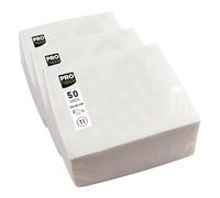 PRONAPPE - Réf. SV622001I - 50 Serviettes cocktail 20x20 cm - Papier micro-gaufré - ouate 2 plis - Blanc (Lot de 3)