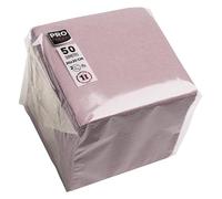 PRONAPPE - Réf. SV622003I - 50 Serviettes cocktail 20x20 cm - Papier micro-gaufré - ouate 2 plis - Vieux rose