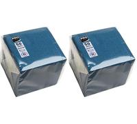 PRONAPPE - Réf. SV622004I - 50 Serviettes cocktail 20x20 cm - Papier micro-gaufré - ouate 2 plis - Bleu pacifique (Lot de 2)