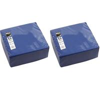 PRONAPPE - Réf. SV622010I - 50 Serviettes cocktail 20x20 cm - Papier micro-gaufré - ouate 2 plis - Bleu marine (Lot de 2)