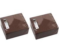 PRONAPPE - Réf. SV622011I - 50 Serviettes cocktail 20x20 cm - Papier micro-gaufré - ouate 2 plis - Chocolat (Lot de 2)