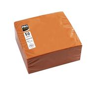 PRONAPPE - Réf. SV622012I - 50 Serviettes cocktail 20x20 cm - Papier micro-gaufré - ouate 2 plis - Orange