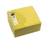 PRONAPPE Serviettes cocktail SV622024I 50 pièces 20x20 cm micro-gaufré ouate 2 plis Jaune