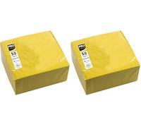 PRONAPPE - Réf. SV622024I - 50 Serviettes cocktail 20x20 cm - Papier micro-gaufré - ouate 2 plis - Jaune (Lot de 2)