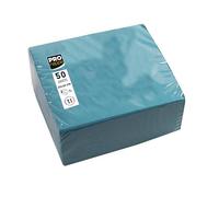 PRONAPPE - Réf. SV622028I - 50 Serviettes cocktail 20x20 cm - Papier micro-gaufré - ouate 2 plis - Turquoise