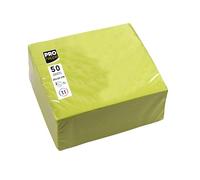 PRONAPPE - Réf. SV622031I - 50 Serviettes cocktail 20x20 cm - Papier micro-gaufré - ouate 2 plis - Vert kiwi