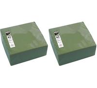 PRONAPPE - Réf. SV623857I - 40 serviettes 38x38 cm - Papier micro-gaufré - ouate 2 plis - Vert olive (Lot de 2)