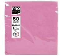 PRONAPPE Serviettes cocktail SV622041I 20x20 cm Papier micro-gaufré 2 plis Rose poudré (50)