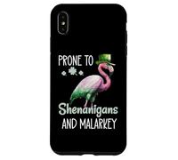 Prone to Shenanigans and Malarkey Sign St Patricks Flamingo Coque pour iPhone XS Max