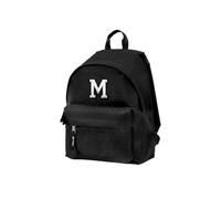 PRONENS. - Sac à dos personnalisé avec initiale brodée pour enfant et adulte | École, maternelle et usage quotidien | 2 tailles | uni ou personnalisé | Ajouter un porte-clés avec nom, Noir, T UNIQUE