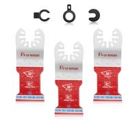 Pronese Lot de 3 lames de scie oscillante en carbure d'obsidienne avec revêtement en nitrure de carbone de titane (TiCN), dégagement rapide pour clous et boulons en métal dur