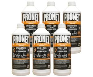 PRONET Déboucheur Canalisations Liquide puissant - Soude 30% - Action rapide 30min - Tous types de canalisations - Idéal eau stagnante et écoulement difficile - Compatible fosse septique - Lot de 6x1L