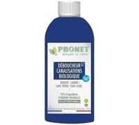 PRONET NATURE - Déboucheur Biologique - Débouche, désengorge, élimine : bouchons, cheveux, mauvaises odeurs - Aux enzymes - 95% ingrédients naturels - Compatible fosse septique - Fraicheur Marine - 1L