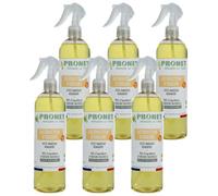 PRONET NATURE - Destructeur d'odeurs - Elimine les mauvaises odeurs - Efficace sur textiles, tissus d’ameublement - Sans trace ni résidus - 98% ingrédients naturels - Fleur de Tiaré - Lot de 6x500ml
