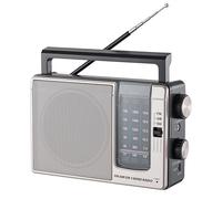 PRONLY Radio Portable AM FM, Radio Portable Rechargeable avec Batterie Li-ION Intégrée de 800 mAh, Grand Haut-Parleur, Prise Casque, DC 5 V, pour La Maison et L’extérieur, Gris (PR-1012)