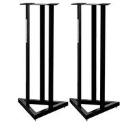 Pronomic 2X Pieds SCS-20 pour Moniteur Studio, 90 cm, Base Triangulaire, Pieds Caoutchouc/Spikes, goupille sécurité, Acier, Plateau avec Bande Caoutchouc, Noir thermolaqué.