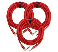 3x SET Pronomic Trendline INST-6R câble à instrument 6 m rouge