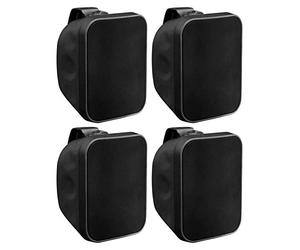 Pronomic 4X OLS-5 BK DJ PA Enceinte Outdoor pour Jardin, terrasse, Restaurant (4X 80 Watts, Indice de Protection IP56, 8 Ohms, woofer 5,25") Noire