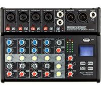 Pronomic B-603 Mini-Mixer Bluetooth USB - Mixeur Compact 6 Canaux, 4 Combo, Alim Phantom, Interrupteur Hi-Z, Port USB, Sorties XLR, Noir.