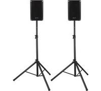 Pack Sonorisation 2 Enceintes PA Active Bluetooth Bi-Amp DSP 8'' Set Pied 800W