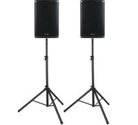 Pack Sonorisation 2 Enceintes PA Active Bluetooth Bi-Amp DSP 15'' Set Pied 2000W