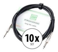 Pronomic Câble Instrument 3m noir jack. Set x 10 G