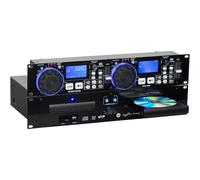 Pronomic CDJ-230 Double Lecteur CD DJ - Lecteur CD MP3 2 canaux avec contrôleur séparé, USB et SD, Pitch Bender, Effets DSP, Seamless Loop, Format Rack 19 Pouces, Noir