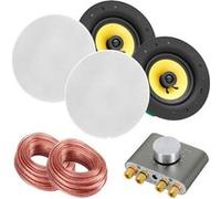 Pronomic CLS-540 WH Haut-Parleur Encastré Tissu Haut de Gamme 2 Voies 160 Watts avec Set Bluetooth G