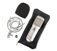 Pronomic CM-100S Microphone à Condensateur - Micro Cardioïde à Grand diaphragme 34 mm avec Support Antichoc et Filtre Anti-Pop - pour Enregistrement, Streaming, Podcasting, Home Studio - Argent