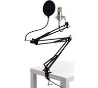 Kit Microphone Studio Condensateur Cardioide XLR Chant Voix Support Bras Filtre