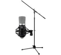 Pronomic CM-22 Microphone À Large Diaphragme Incl. Suspente, Bonnette Anti-Vent & Kit Pied De Micro