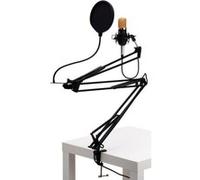 Microphone Studio Condensateur Kit Enregistrer Podcast + Support Bras Filtre Pop