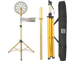 Pronomic DA-45S GD Support pour Cible de Fléchettes (Support de Cible, Support en Acier Peint par Poudre, Hauteur réglable en continu, Sac) Or