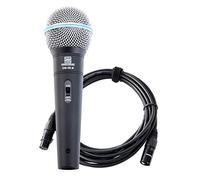 Pronomic DM-58-B Microphone Vocal avec Interrupteur INCL. Câble XLR 5m au Son Puissant et Chaleureux