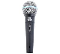 Pronomic DM-58-B Microphone Vocal Dynamique avec Interrupteur (pour Voix, Chant et Instruments, Directivité : Supercardioïde, Réponse en Fréquence : 70-16 000 Hz, INCL. Étui, Pince, Adaptateur)