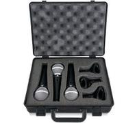Pronomic DM-58-C Microphone Vocal Lot de 3 avec Valise - 3 microphones dynamiques à directivité cardioïde - Capsule suspendue élastiquement - Interrupteur marche/arrêt - Pinces micro - Valise - Noir