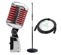 Pronomic DM-66R Elvis microphone dynamique rouge SET