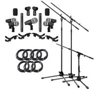Pronomic DMS-7 Set de Micros Batterie, Micro Grosse Caisse DMS-7A | Plage de fréquence: 50 Hz - 15 kHz, Sensibilité: - 60 dB (± 3 dB), Impédance de sortie: 500 Ohm (± 30 %) @ 1 kHz, Version pro